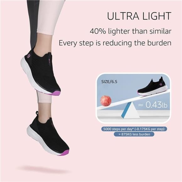 Slip on Sneakers Women Walking Shoes Arch Support Tennis Shoes - Picture 6 of 6